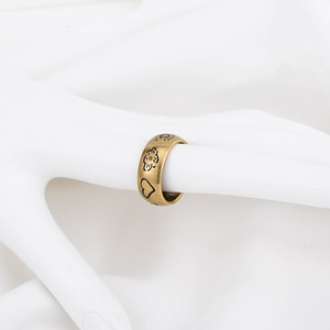 Anillos de Pareja con Forma de Corazón y Diseño Floral de Aves, Plata y Bronce, Joyería Unisex, Regalo, Anillos de Moda - Product Image 2