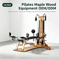MJD-W42 En promotion : Appareil d'entraînement Pilates à poulie en bois de hêtre, à résistance réglable, pour exercices de rotation corporelle, pour salle de sport et studio