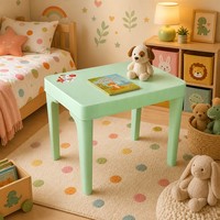 Table de jeu robuste pour enfants, en plastique, à hauteur basse, coins arrondis, pour salle de jeux préscolaire, étude, facile à nettoyer, légère