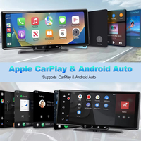 Monitor Mobil Portabel 10,26 Inci Baru 2024, Stereo Dashboard BT, Layar Sentuh Android Auto Nirkabel, Mirror Link Carplay