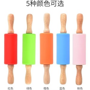 Silicone Rolling Pin With Pp Handle Non <b>Stick</b> Baking Tool For Dough Pastry Kids Use Sky Blue - Product Image 5