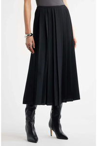 <b>Women's</b> <b>Black</b> <b>Pleated</b> A-Line <b>Skirt</b> Natural Waist Chiffon Minimalist Style Ankle-Length All Seasons Woven Polyester Soft Design - Product Image 2