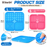 Tapis de léchage pour chien en silicone avec ventouse, anti-étouffement, pour alimentation lente, motif nid d'abeille/étoile, carré, grand format, vente en gros