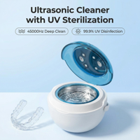Nettoyeur à ultrasons Tencenta ES-188 45kHz pour prothèses dentaires, gouttières, protège-dents et aligneurs, 19W, 250ML, 5 modes, ABS