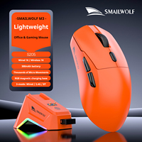 Ratón Inalámbrico para Juegos Smailwolf M3+ de Triple Modo, 12000 DPI, S205 RGB, 6 Botones Programables para PC, Portátil, Esports y Gamers