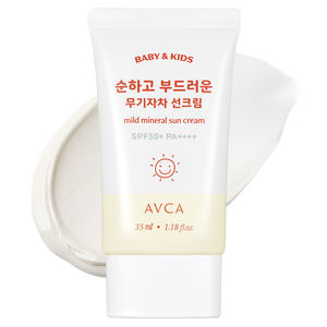 Protector Solar Mineral Suave para Bebés y Niños AVCA, SPF50, Extracto de Centella, Ceramida NP, 35 ml, Crema Solar Física Coreana para Piel Sensible, Uso Diario - Product Image 1