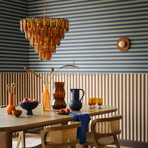 Lustre en verre ambré Art déco moderne - Product Image 5