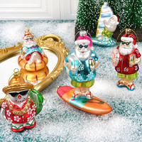 2026 nouvelles décorations de noël verre peint vieil homme cocotier arbre de noël robe créative pendentif scène mise en page pendentif