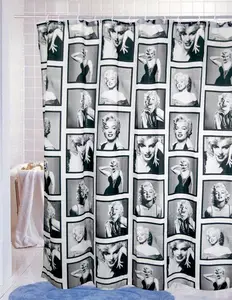 Sexy Marilyn Monroe Photo Design Wholesale Shower Curtain Extra Long Supply For Walmart Shower Curtain