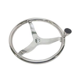 Volant sport en acier inoxydable de 15.5 pouces avec bouton de commande pour <span class=keywords><strong>bateau</strong></span> et voilier - Product Image 2