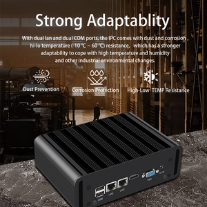 คอมพิวเตอร์อุตสาหกรรมไร้พัดลมที่เหมาะสม RS485 3G 4G LTE N100 J4125 J6412 Core I3 I5 I7 มินิพีซี พร้อมพอร์ต LAN คู่ พอร์ต COM คู่ และช่องใส่ซิม - Product Image 6