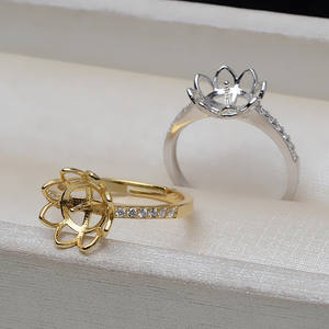 Support de bague en argent S925, style euro-américain, accessoires de bricolage, pour femmes coréennes, 10-11 perles, supports vides, perles en vrac - Product Image 2