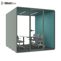 Support extérieur PET mousse acoustique gousses de travail silencieuses personnalisées pour 1 à 8 personnes salle de réunion démonter disponible