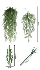 壁掛けシミュレーション偽の花偽の緑の植物つるつるカメの葉人工壁掛けプラスチック籐