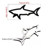 Autocollant de Voiture Requin Creux en Métal, 3D Stéréoscopique, Artisanat de Personnalité, Accessoires de Modification de Voiture