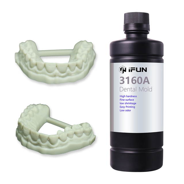 IFun IF3160A Polyester Dental Resin | 405nm 3D Printing Photopolymer DLP Printer Material 100% Purity High-Accuracy 0.1mm Curing
