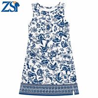 Robe d'été décontractée Zesheng pour femme, col rond, sans manches, taille naturelle, en maille extensible, mini-robe basique pour les vacances