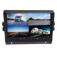 9 pouces enregistrement DVR AHD Bus camion cam véhicule Aviation Pin 4CH 1920*1080 moniteur d'entrée avec support de pare-soleil Support 128G carte SD