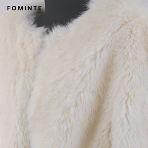 <span class=keywords><strong>Manteau</strong></span> d'hiver de luxe pour <span class=keywords><strong>femme</strong></span> en fausse fourrure d'agneau, à manches longues, doux et moelleux, chaud et décontracté, style mode, vente en gros OEM ODM - Product Image 5