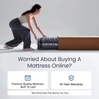 Matelas hybride à ressorts ensachés et mousse à mémoire de forme - Design moderne, fermeté moyenne, tailles Queen/King, compressé en boîte
