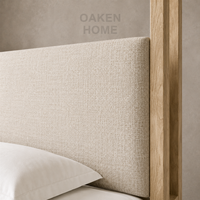 Lit à baldaquin en chêne massif sur mesure pour chambre à coucher, lit plateforme en bois de chêne, tailles Queen et King, mobilier de maison