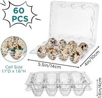 Boîte d'emballage pour œufs de caille en plastique PET transparent à 12 trous, prix d'usine, plateau en plastique pour œufs de caille