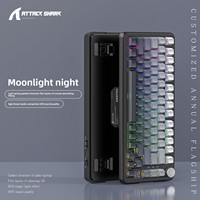 Attack Shark X85PRO Tri-Mode RGB untuk Keyboard Mekanik Gaming Nirkabel yang Dapat Ditukar Sambungan (Hot-Swappable) dengan Layar, untuk PC Desktop