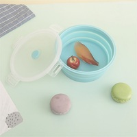 Boîte à lunch pliable ronde de qualité alimentaire, accessoires de cuisine, boîte à lunch bento, contenants de stockage alimentaire en silicone réutilisables pour la maison