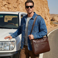 Maletín de Negocios Vintage BULLCAPTAIN, Maletín para Portátil de Cuero Vacuno Genuino para Hombre, Maletín de Estilo Retro