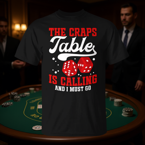 T-shirt Craps Table Calling noir pour hommes, chemise de jeu décontractée - Product Image 3