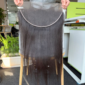 Cabello Humano Virgen de Primera Calidad con Frente de Encaje Transparente 13x4, Color Negro Natural, 8-22 Pulgadas - Product Image 3