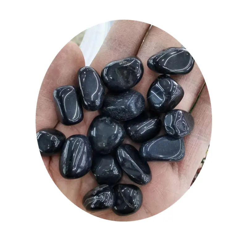 Piedras preciosas naturales de ónix sueltas, piedras semipreciosas sueltas negras