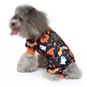 <span class=keywords><strong>Pijama</strong></span> de terciopelo ligero de lujo para Halloween, <span class=keywords><strong>disfraz</strong></span> de perro esqueleto para <span class=keywords><strong>gato</strong></span>, monos, ropa de poliéster para mascotas, estampado medio negro - Product Image 6