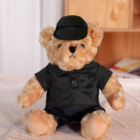 Personnalisé Super Doux En Peluche Ours Poupée PP Coton De Remplissage pour Soulagement Du Stress Cadeau D'anniversaire ODM Voiture Logo Vêtements Teddyc