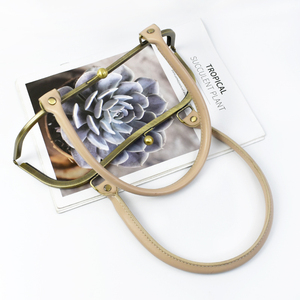 Deepeel BS834 accessori Hardware 27cm metallo quadrato goffrato borse <span class=keywords><strong>Kiss</strong></span> Clasp PU manici borsa da donna staffe da cucire - Product Image 4