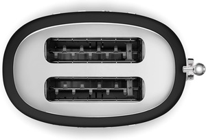 Grille-pain 2 tranches en plastique avec 6 préréglages, fonction de décongélation, bac à miettes amovible, style rétro, <span class=keywords><strong>noir</strong></span> mat - Product Image 6