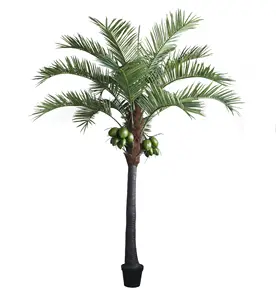 High quality outdoor decoration artificial phoenix kwai palm tree with coconut tall artificial plant potted