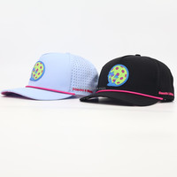Gorra Deportiva Personalizada para Hombre, de 5 Paneles, con Perforaciones Cortadas a Láser, Impermeable, con Cierre a Presión, Logotipo de Goma, Secado Rápido