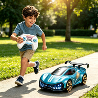 WGNRC JY-3022B Coche de Acrobacias RC a Escala 1/16 con Pulverizador, Juguetes de Coche RC con Luces LED y Música, Coche de Acrobacias RC de Simulación con Derrapes