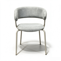 Chaise de salle à manger haut de gamme avec dossier incurvé et accoudoirs courbes, en velours luxueux, pour table à manger