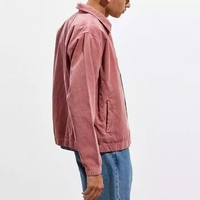 Veste décontractée pour homme en velours côtelé à col rabattu et fermeture éclair, coupe régulière, logo personnalisé en gros