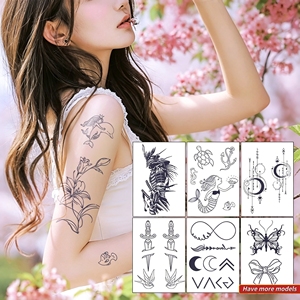 Tatuajes Temporales de Jugo Herbal sin Agua, Diseños Geométricos Modernos, Resistentes al Agua, de Larga Duración, Aplicación Instantánea, Semi-Manuales y Personalizados - Product Image 1