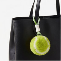 Porte-clés peluche boule de tennis moelleuse, pompon, breloque de sac, pendentif pour sac à dos de sport, accessoires mignons pour sac fourre-tout