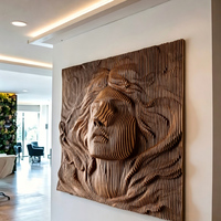Art mural paramétrique, panneau mural 3D en relief, portrait cannelé, mur d'accentuation personnalisé, projet pour hall d'hôtel, bureau, restaurant