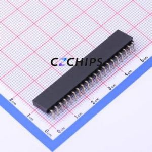 KH-2.54FH90-1X20P-H8.5 Pin Socket Bent Lead Through Hole,P=2.54mm Connector 1x20P 2.54mm Square Hole Right Angle Insert - Product Image 2