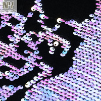 Tissu de pantalon en velours retourné à paillettes Nanyee Textile Fabulous London, bleu violet irisé brillant 5MM