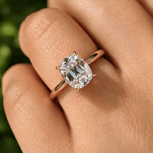 Bague de fiançailles en or 14K 18K avec diamant de laboratoire certifié IGI, taille Old Mine, 1CT 2CT 3CT - Product Image 2