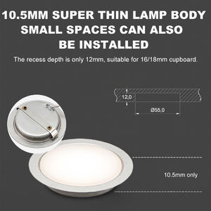 <strong>Cabinet</strong> Lighting RV Round <strong>Cabinet</strong> <strong>Lights</strong> 24V LED Puck <strong>Light</strong> PC Plastic Shade Stainless Steel IP44 for Closet Shelf Kitchen - Product Image 5