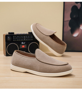 <span class=keywords><strong>Mocasines</strong></span> de Cuero de Ante para Hombre, Zapatos Planos Tipo Slip-On, <span class=keywords><strong>Mocasines</strong></span> Modernos - Product Image 4