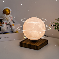 Lámpara Lunar Magnética Levitante de Plástico con Rotación Automática, Luz Nocturna LED, Lámpara de Mesa Flotante, Decoración Creativa para el Hogar, Adorno de Escritorio